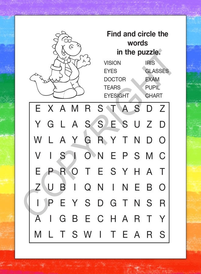 ZOCO - Learn About Eye Care Coloring Books (25 Bulk Pack, Without Crayons) - Optometrist, Eye Doctor Gifts - Games, Puzzles, Activities for Kids - Image 4